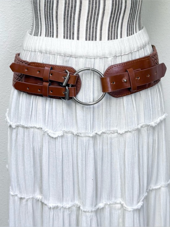 Accessories - Y2k Boho woven ring belt 🤎 earthy braided waist belt